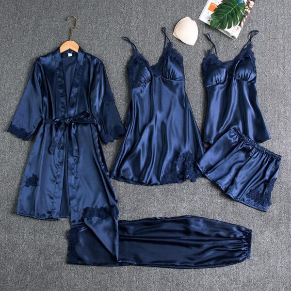 Silk Night Dress Full Set (5 in 1) - Image 4